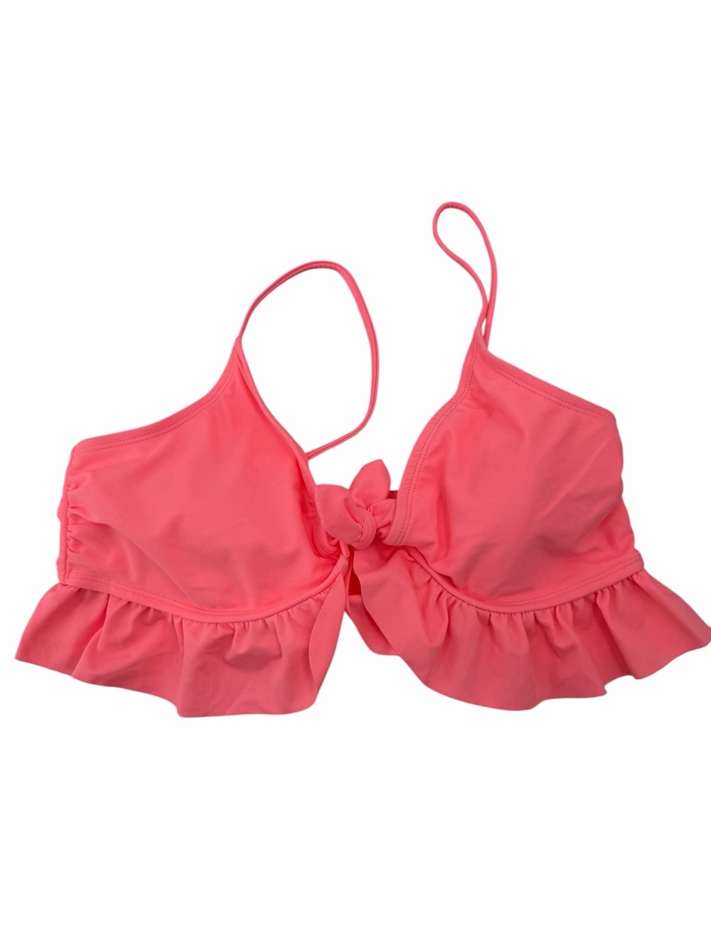 SO Juniors Pink Coral Flounce Bikini Top Size Large 11-13 New with tags